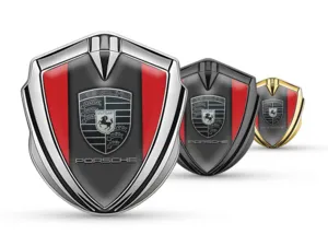 Porsche Metallico Cupolato Emblema Look Sportivo Alta Qualità